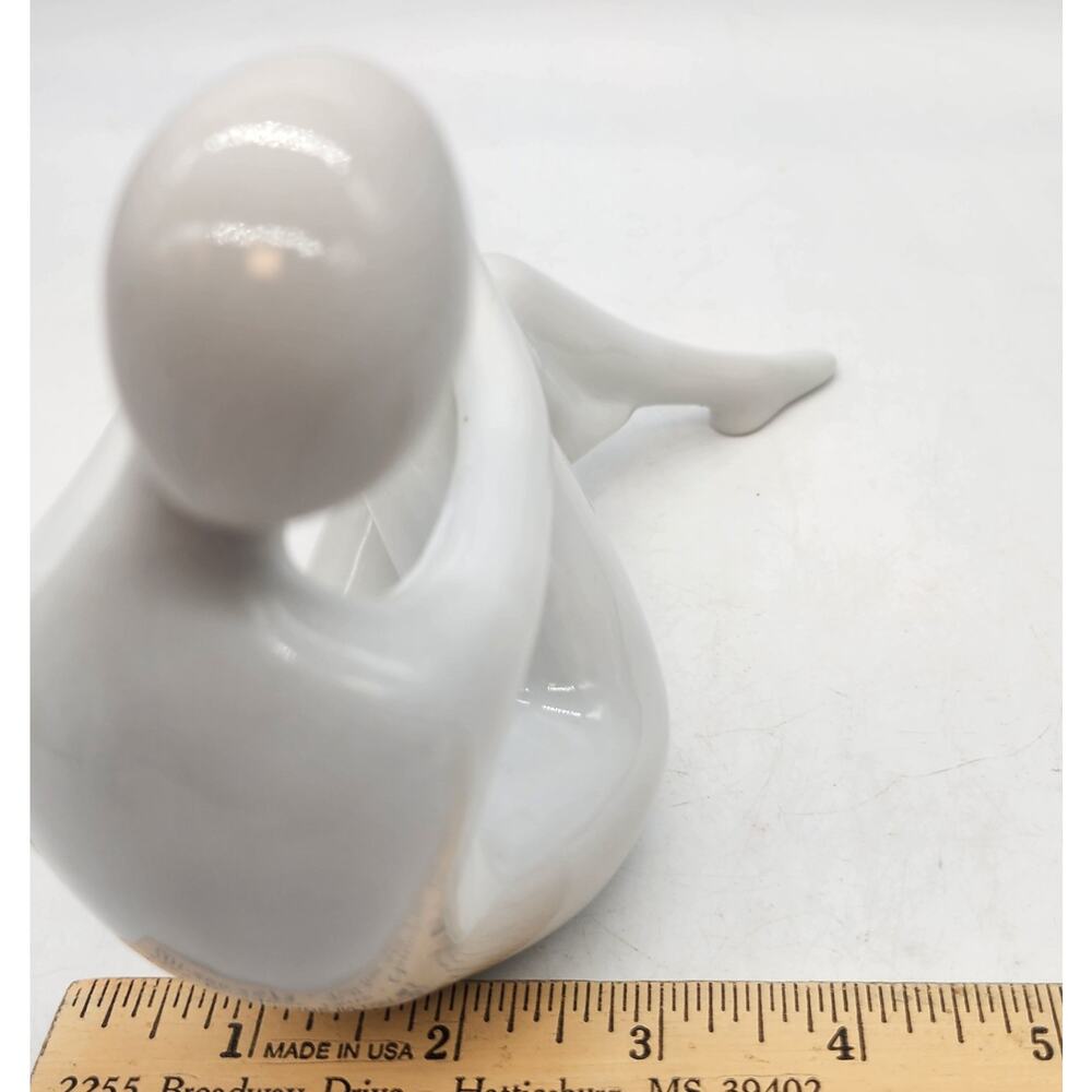 Large Antique Royal Dux Porcelain Nude Woman Hugging Knee By Jitka Forejtova - Picture 8 of 8